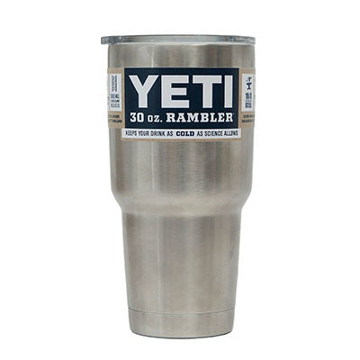 Yeti Tumbler 32 oz Silver Rambler with Lid Stainless Steel & Pop Top Empty  Can